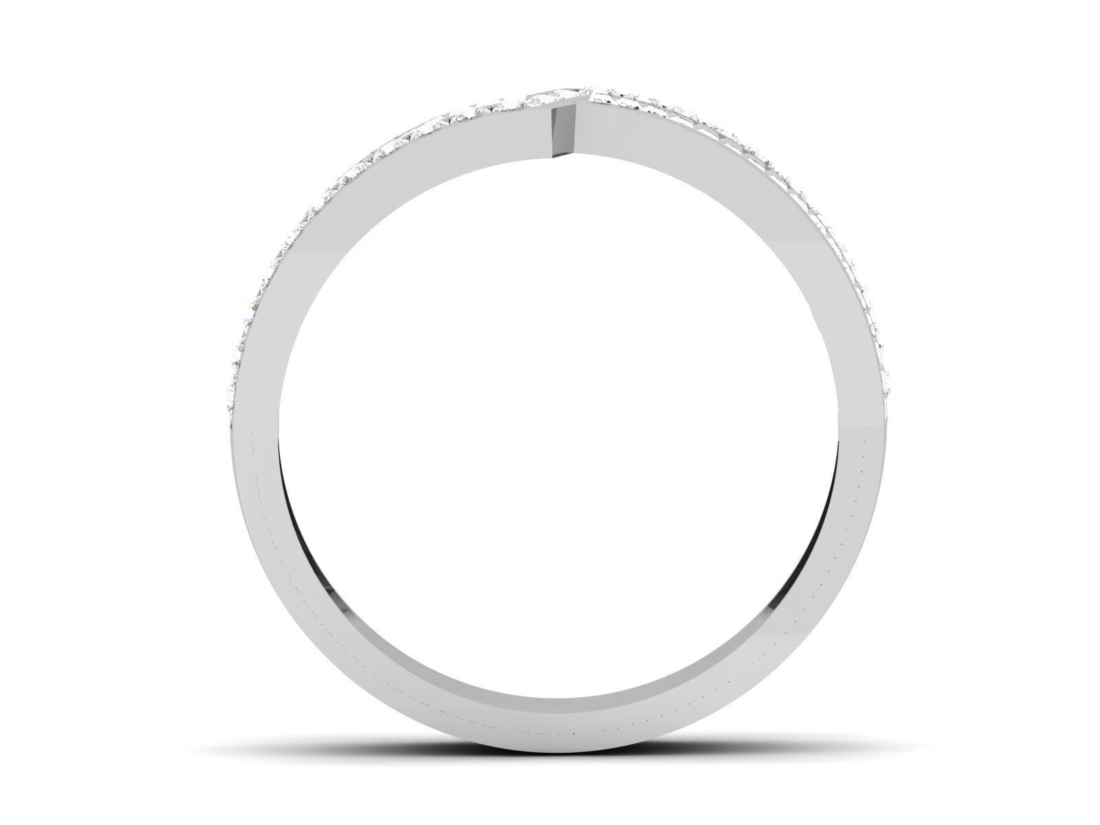 Ring-6472 diamond wedding band gold 3D print model_2