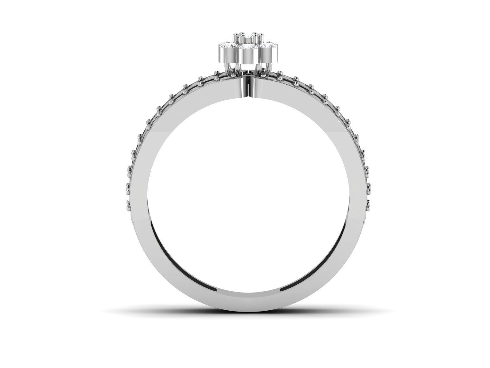 Ring-6469 diamond engagement ring gold 3D print model_2