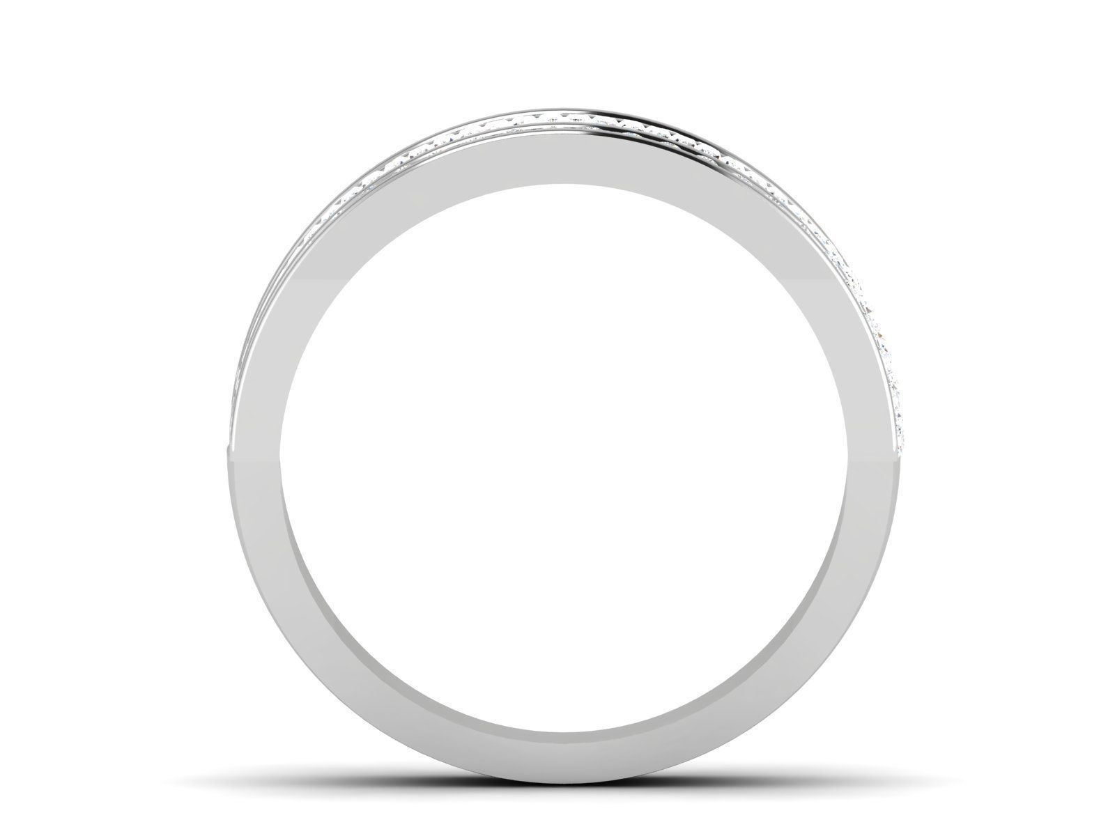 Ring-6468 gold wedding band with diamonds 3D print model_2