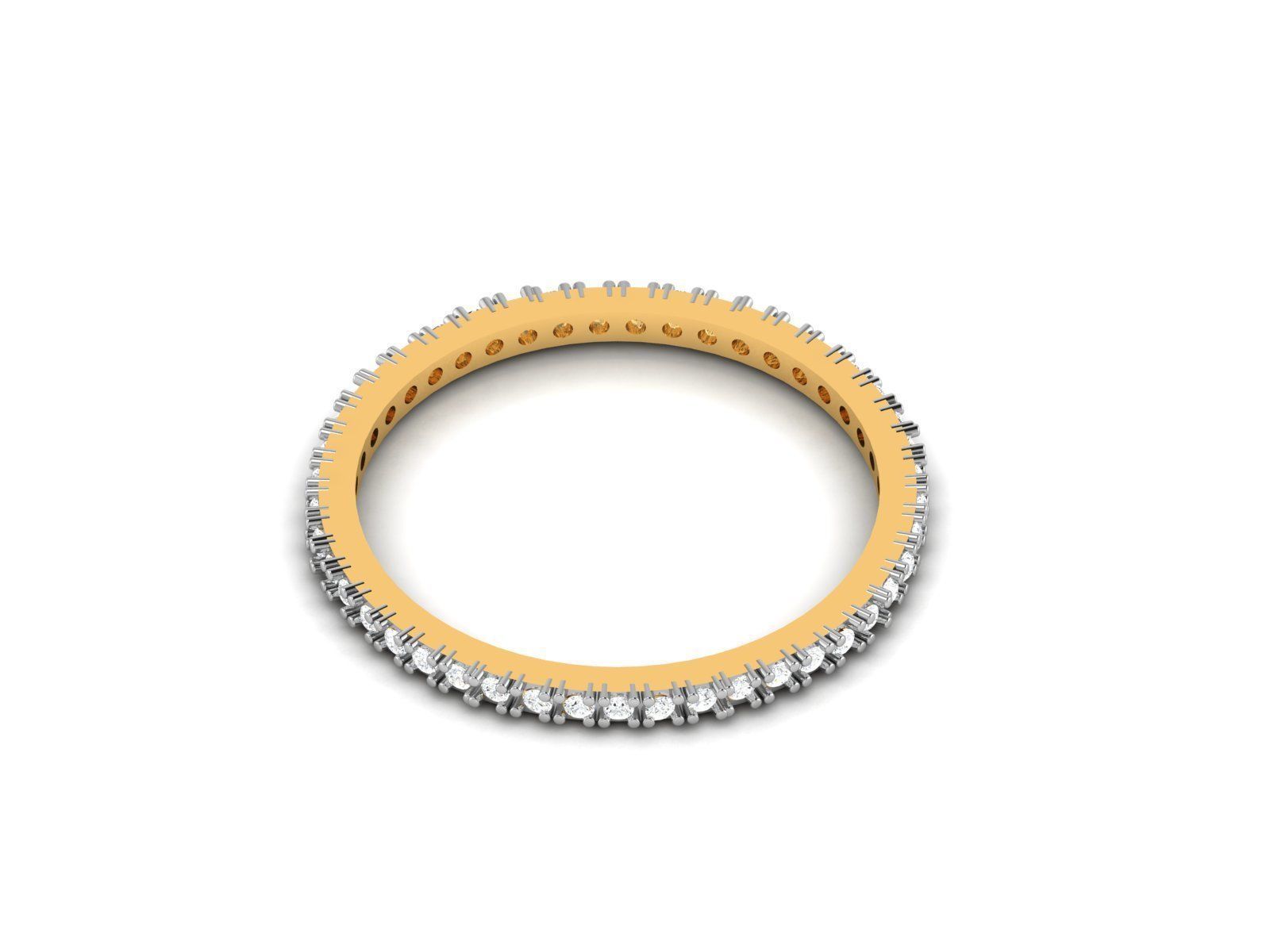 Ring-6420 diamond eternity band gold 3D print model_7