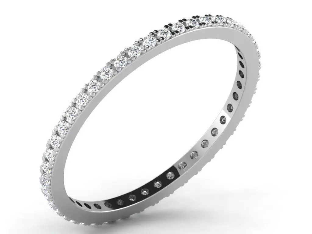 Ring-6420 diamond eternity band gold 3D print model_0