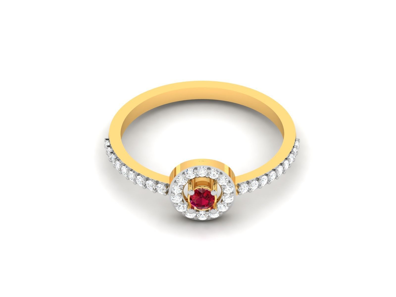 Ring-6419 ruby and diamond ring 3D print model_8