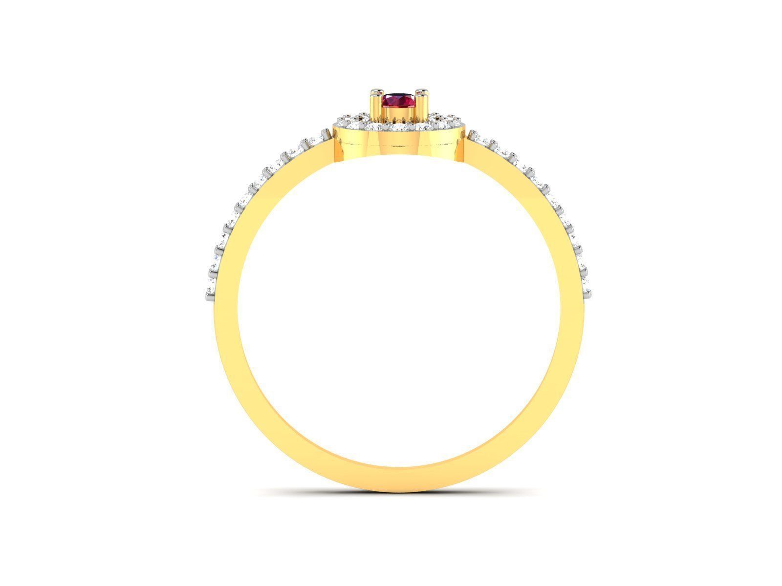 Ring-6419 ruby and diamond ring 3D print model_3