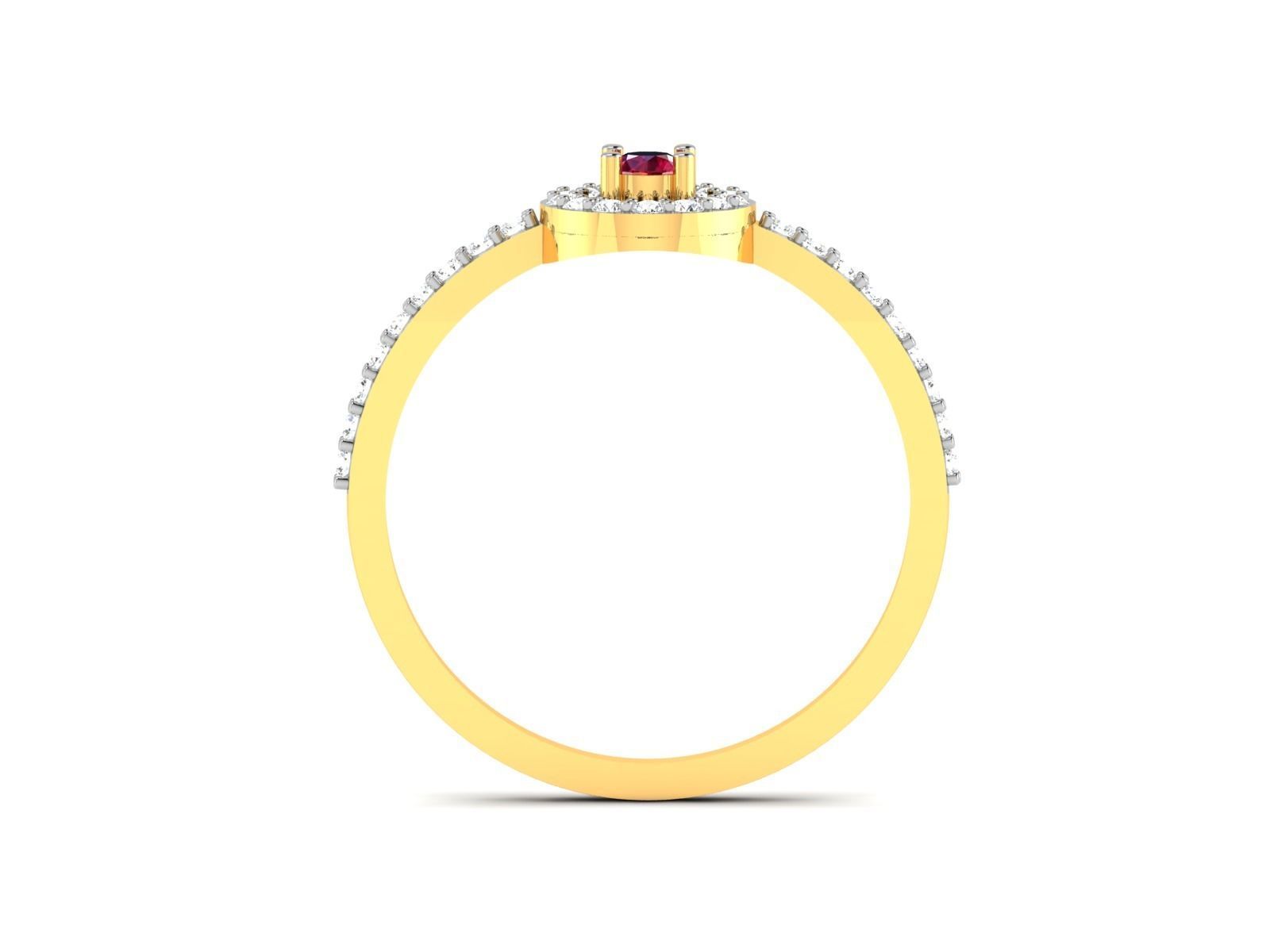 Ring-6419 ruby and diamond ring 3D print model_4