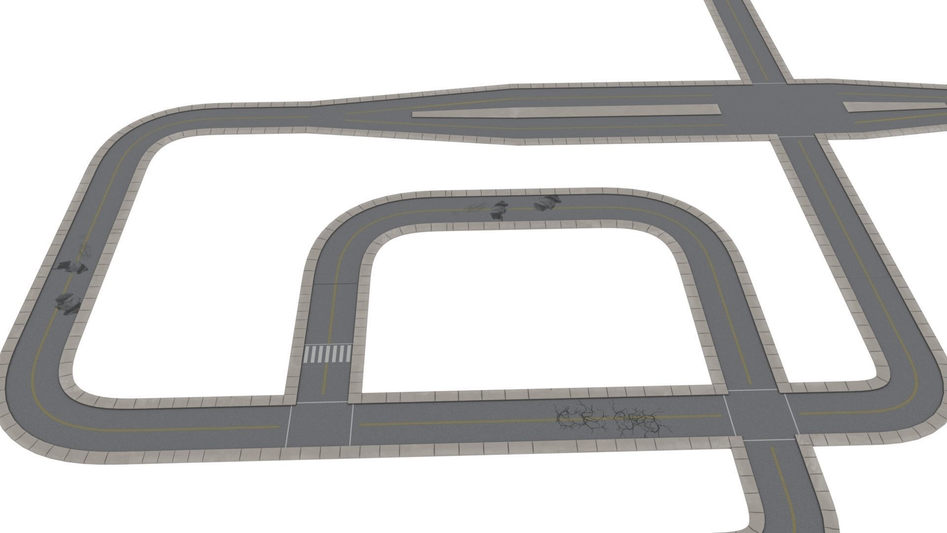 Road Pack Low-poly 3D model_4