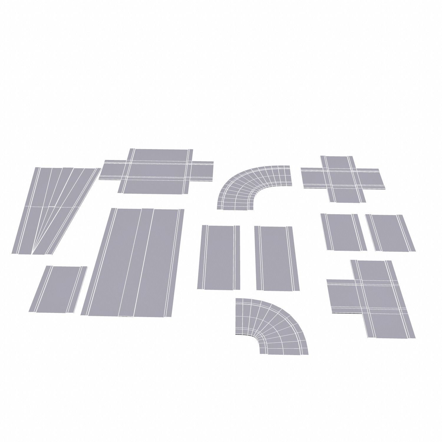 Road Pack Low-poly 3D model_26