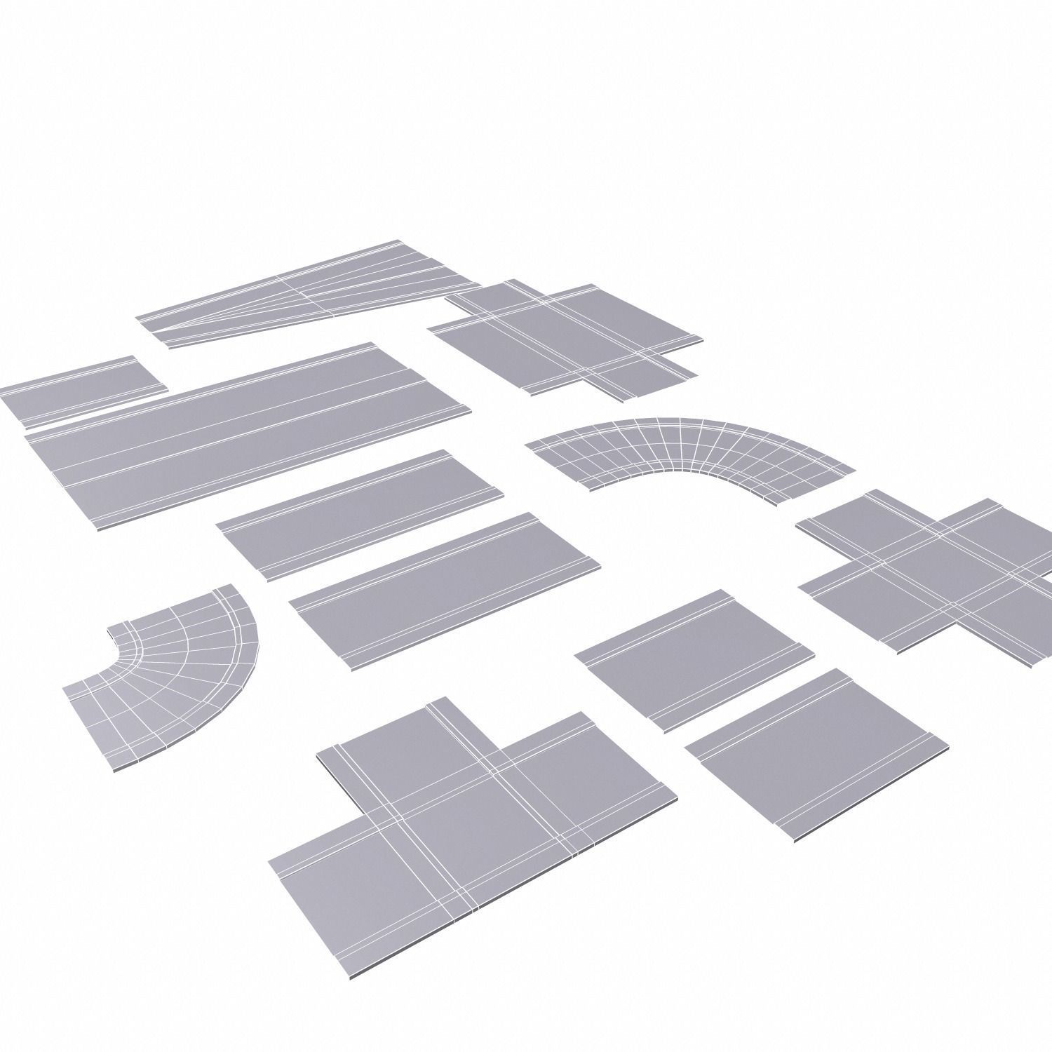 Road Pack Low-poly 3D model_27