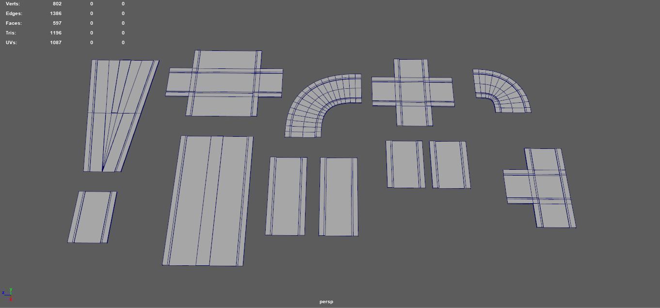 Road Pack Low-poly 3D model_29