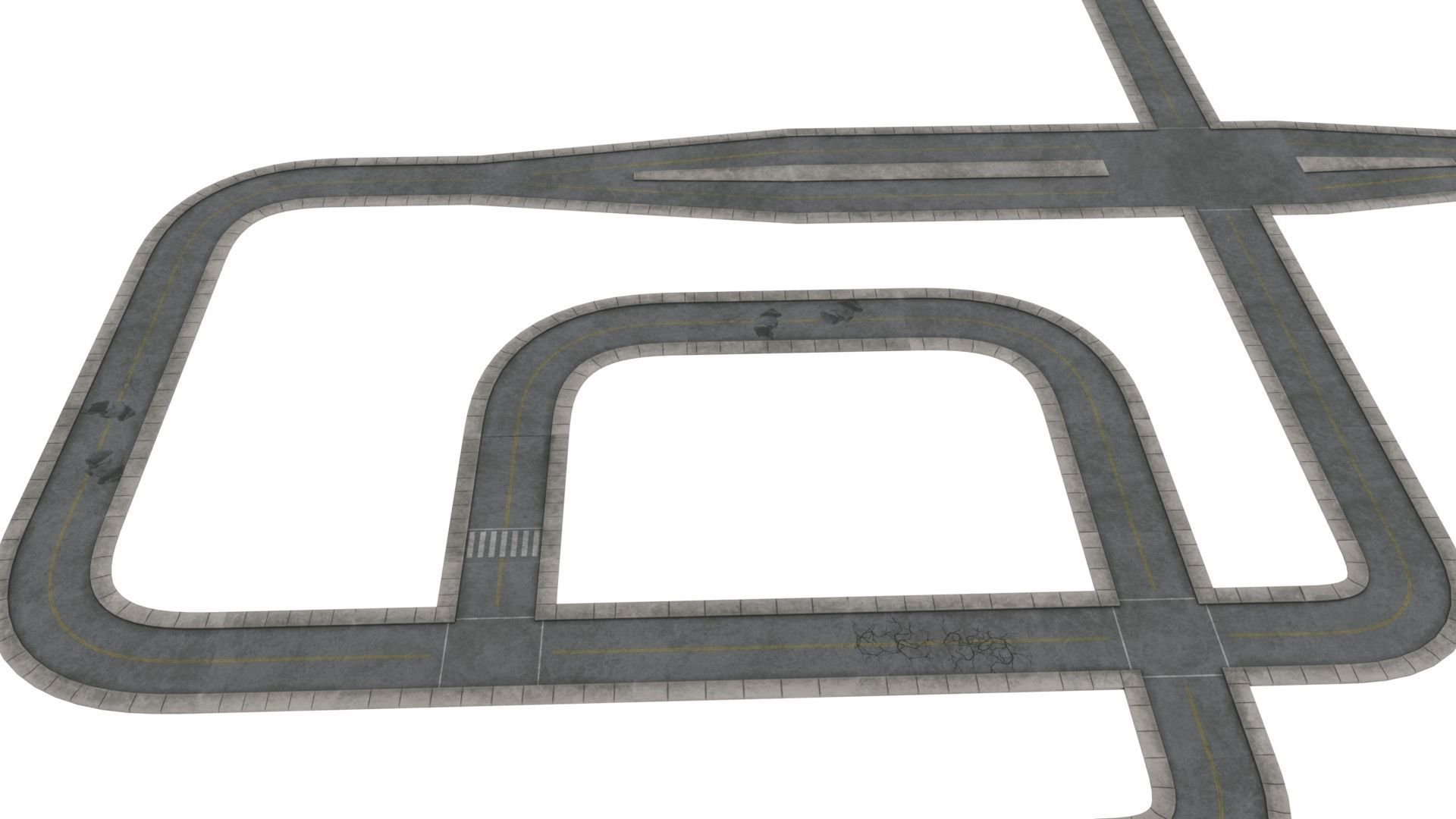 Road Pack Low-poly 3D model_5