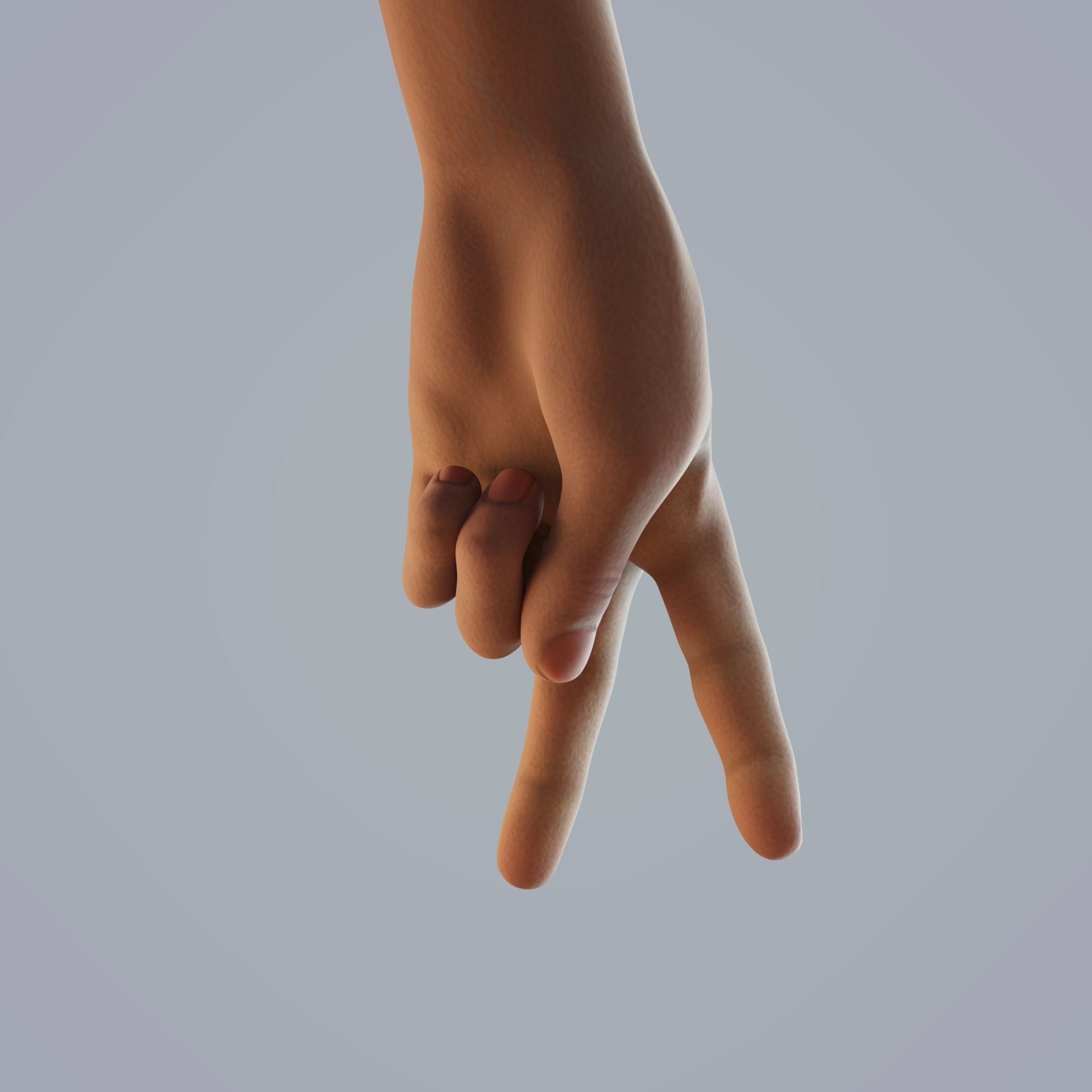 FPS dark skin hand 3D model_9