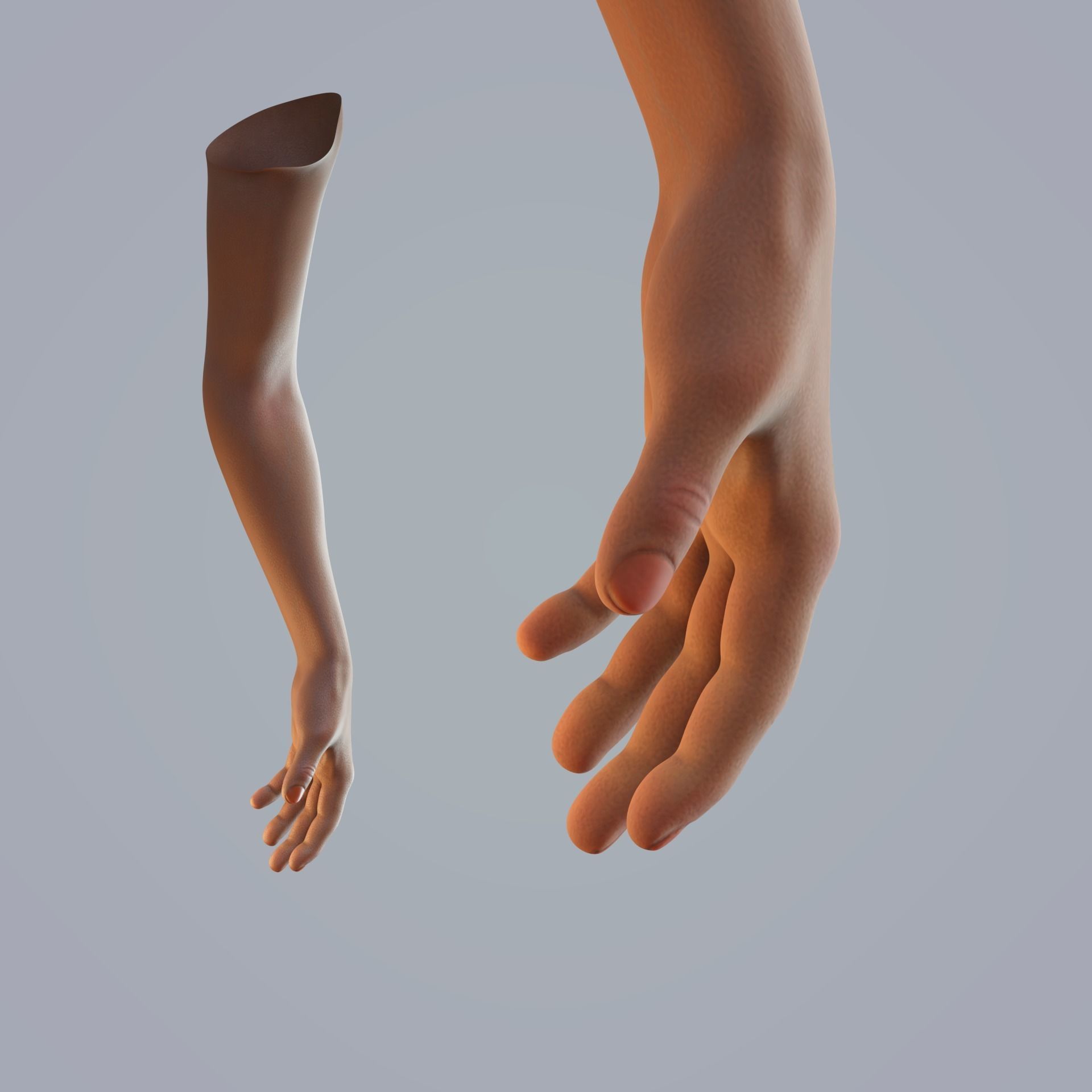 FPS dark skin hand 3D model_6