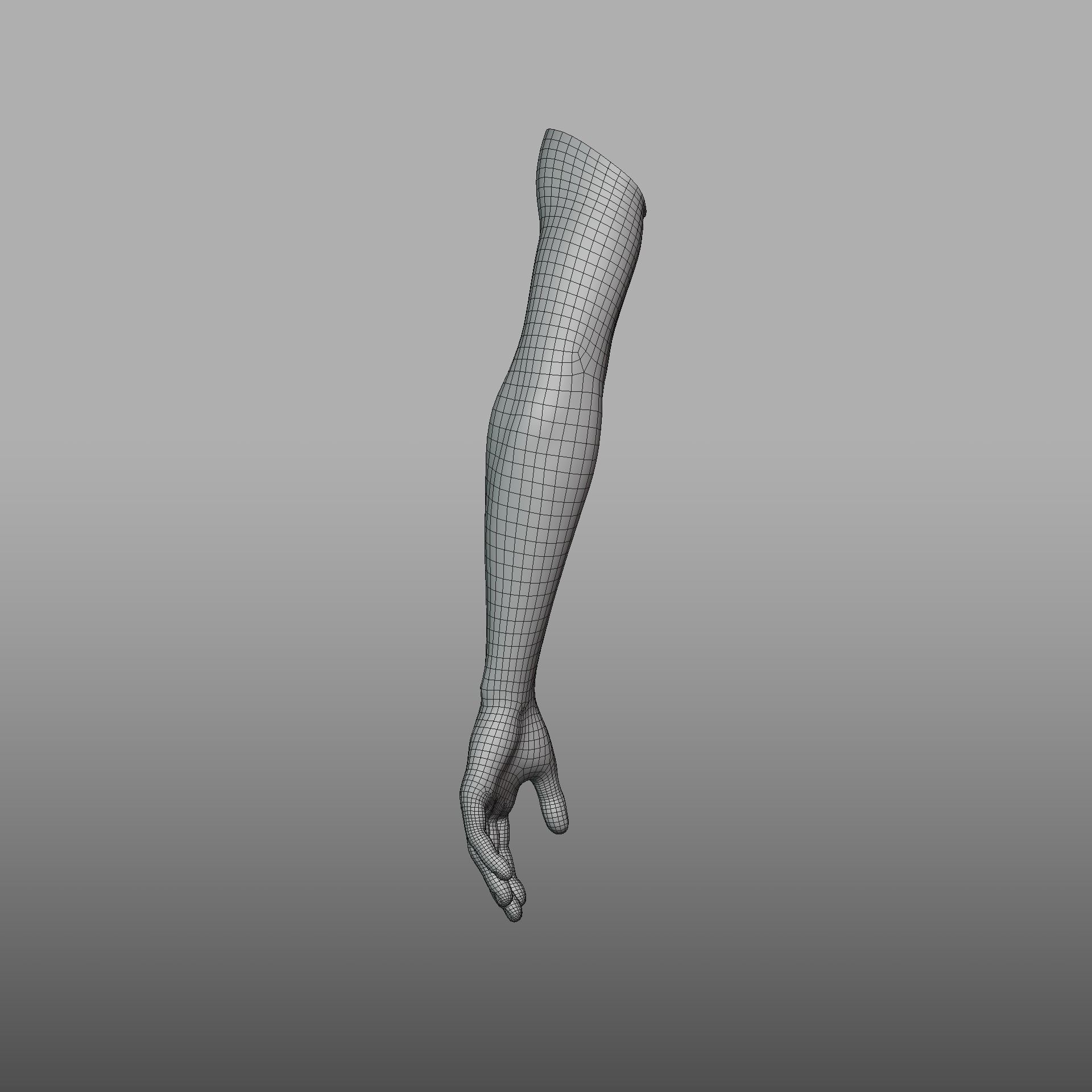 FPS dark skin hand 3D model_12