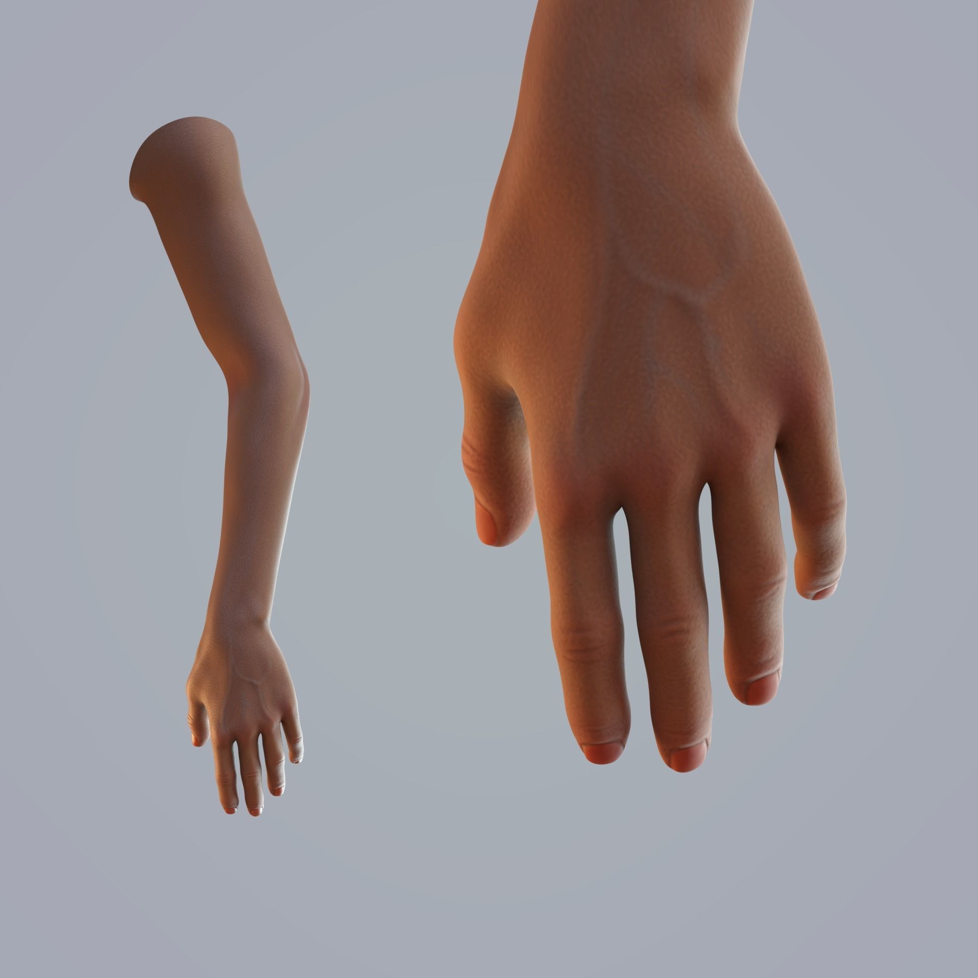 FPS dark skin hand 3D model_8