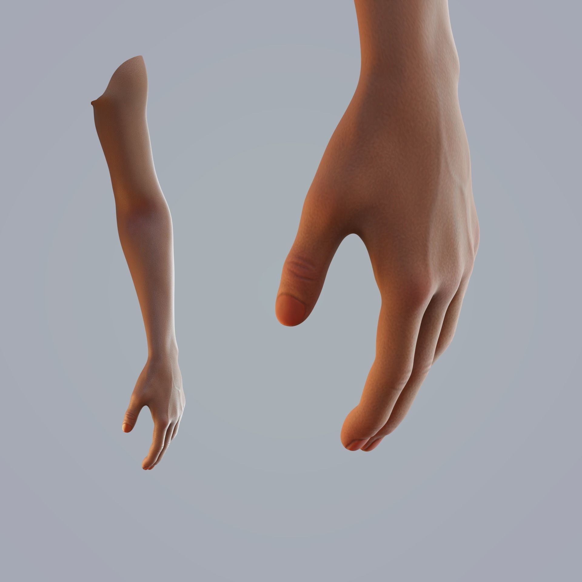 FPS dark skin hand 3D model_5