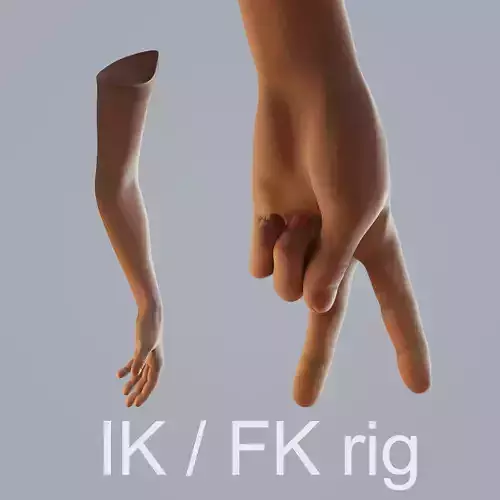 FPS dark skin hand 3D model
