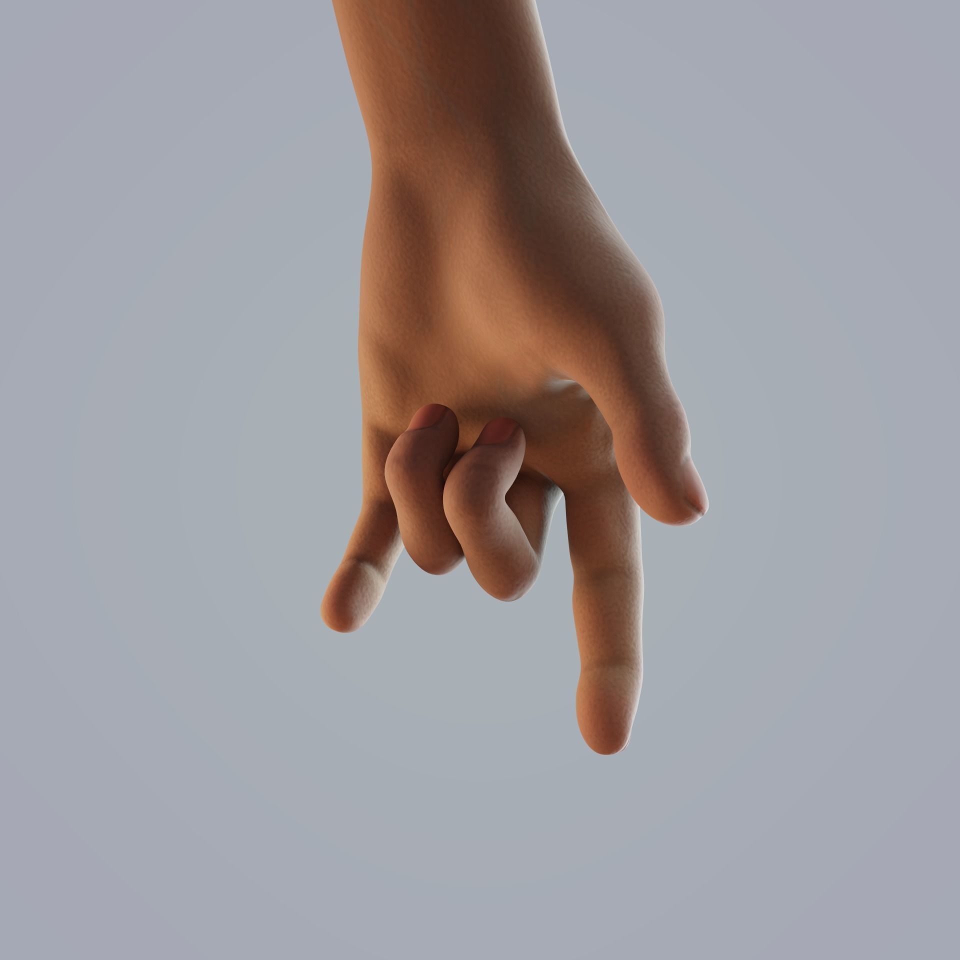 FPS dark skin hand 3D model_2
