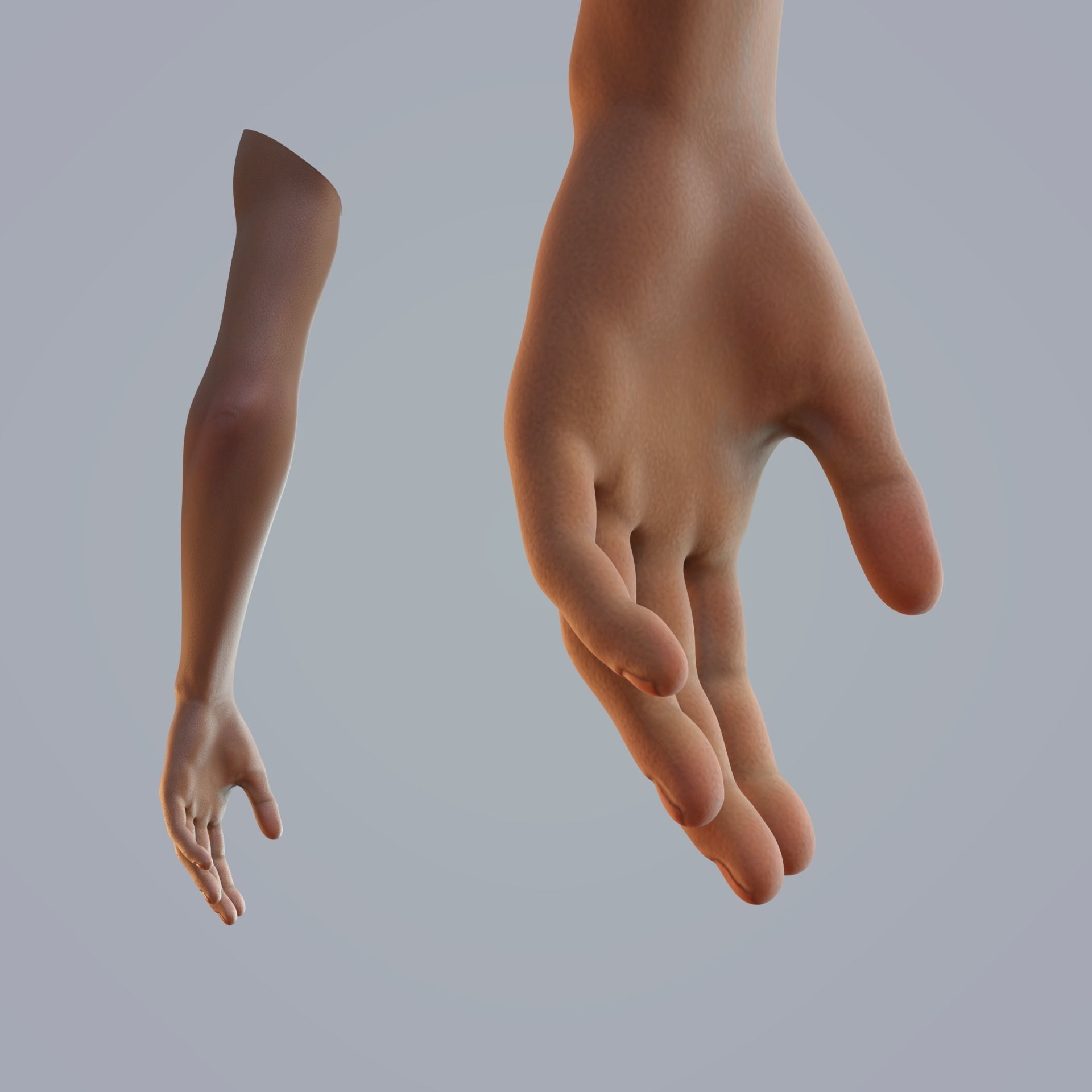FPS dark skin hand 3D model_7
