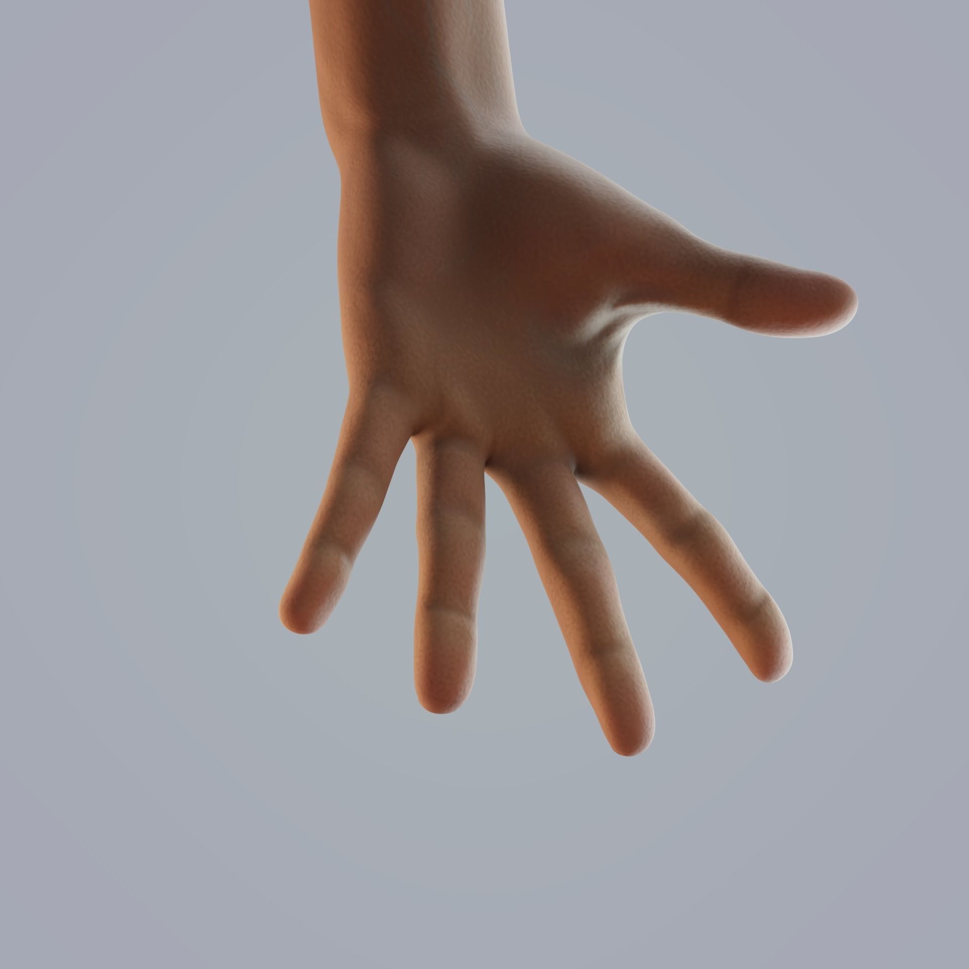 FPS dark skin hand 3D model_4
