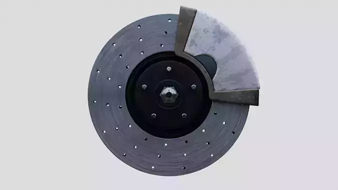 Car Brake Disc and Caliper 3D model
