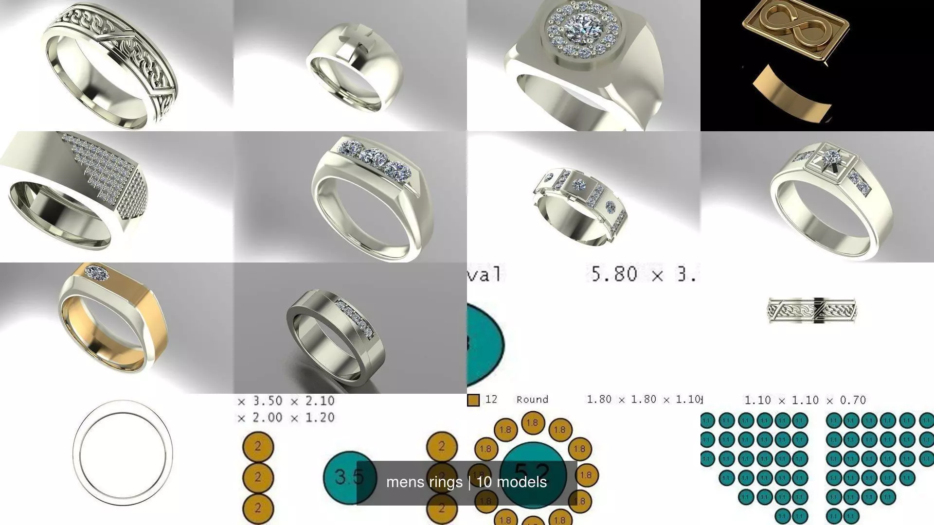 mens rings 3D Model Collection_0
