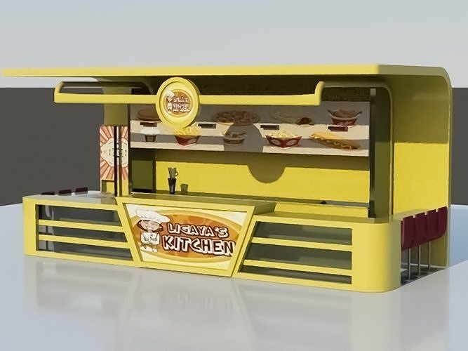 Food stall using 3ds Max 3D print model