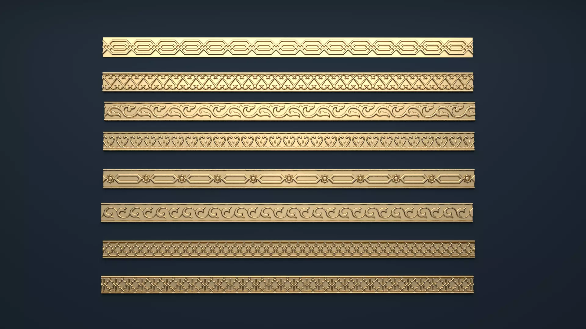 8 Decorative Onlays Collection 3D model 3D model_0