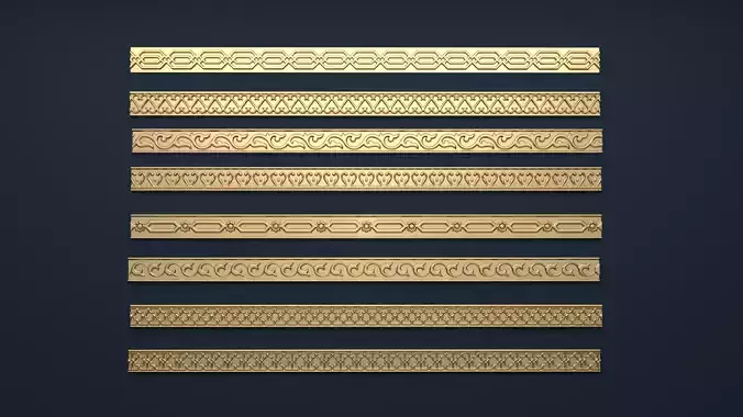 8 Decorative Onlays Collection 3D model