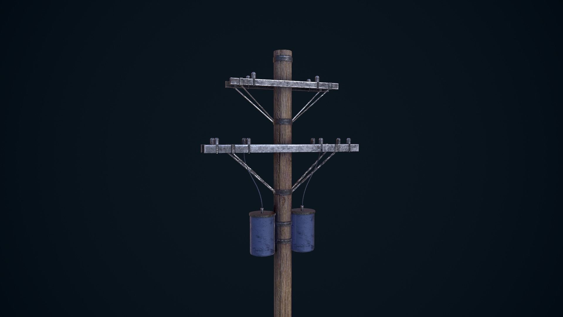 Power Pole Low-poly 3D model_7