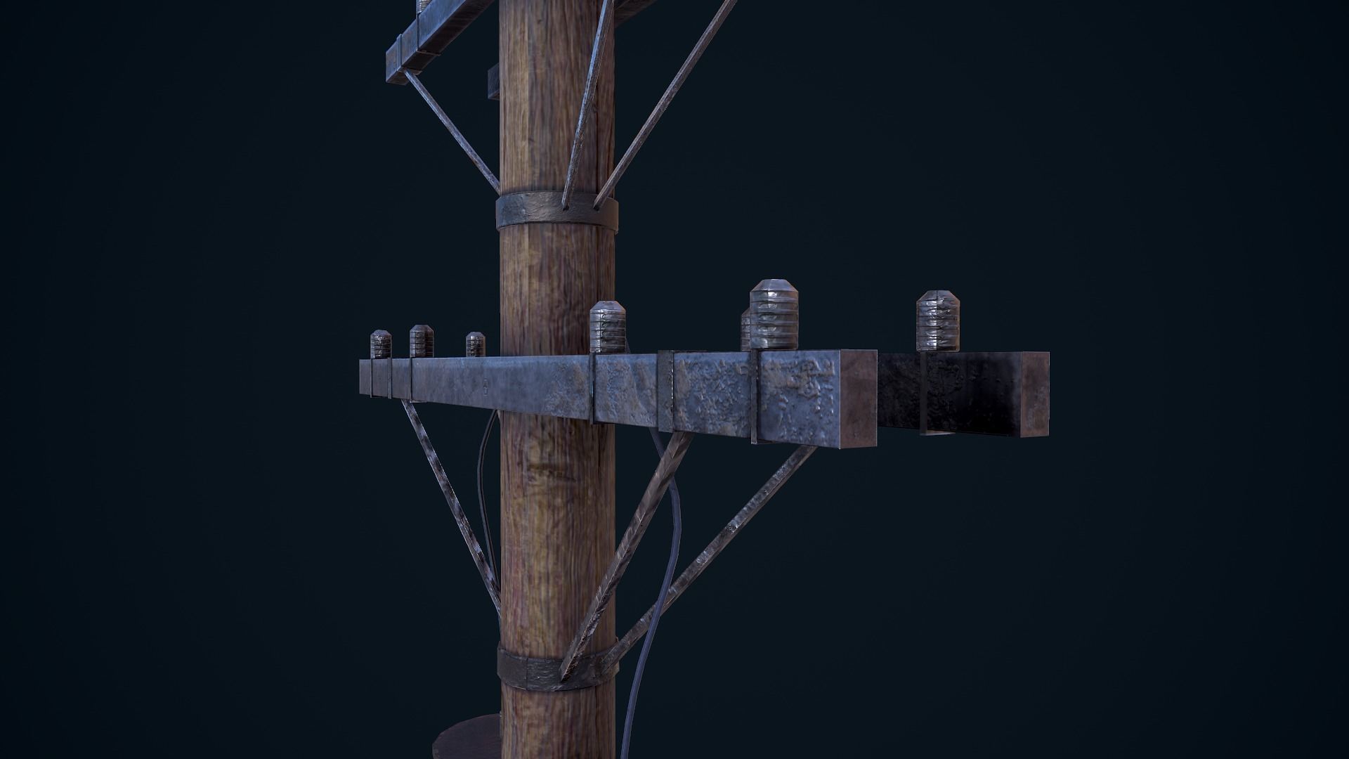 Power Pole Low-poly 3D model_8