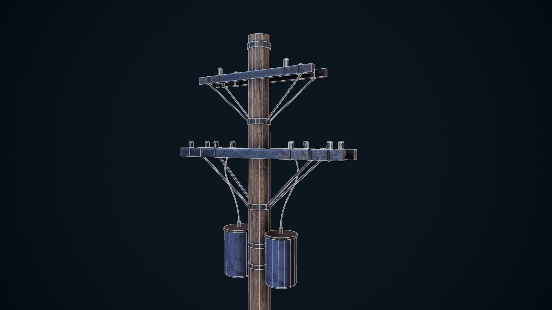 Power Pole Low-poly 3D model_11