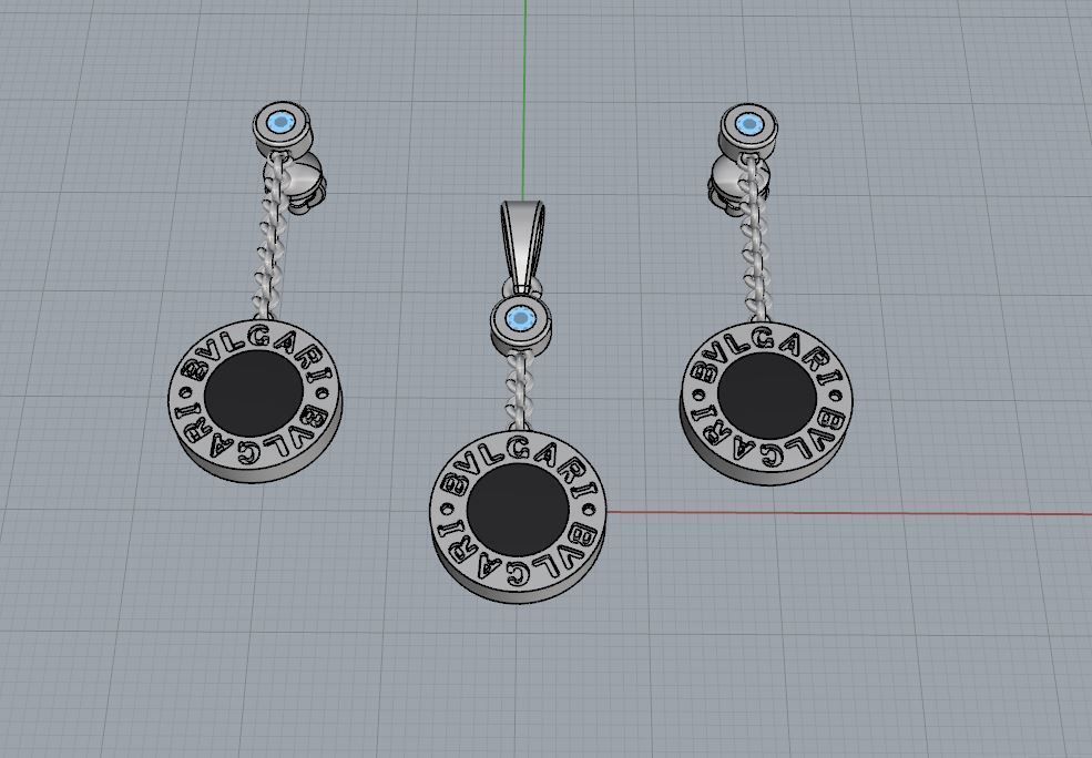 Pendant and Earrings 3D print model_5