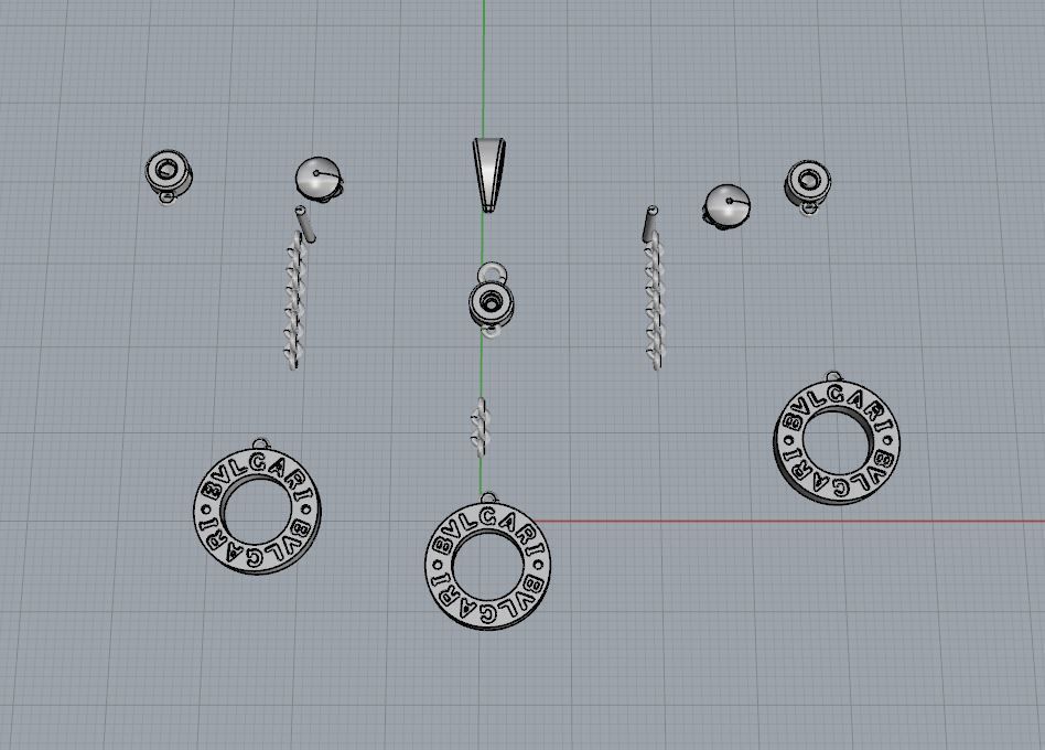 Pendant and Earrings 3D print model_6