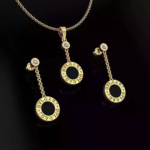 Pendant and Earrings 