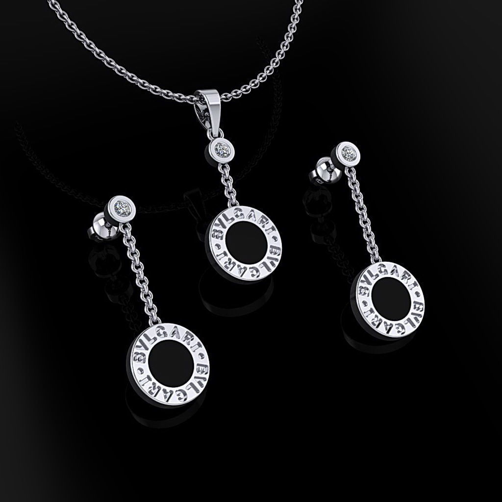 Pendant and Earrings 3D print model_2