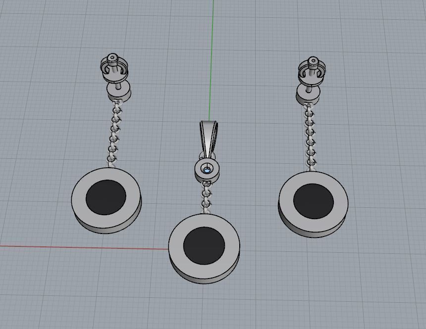 Pendant and Earrings 3D print model_9
