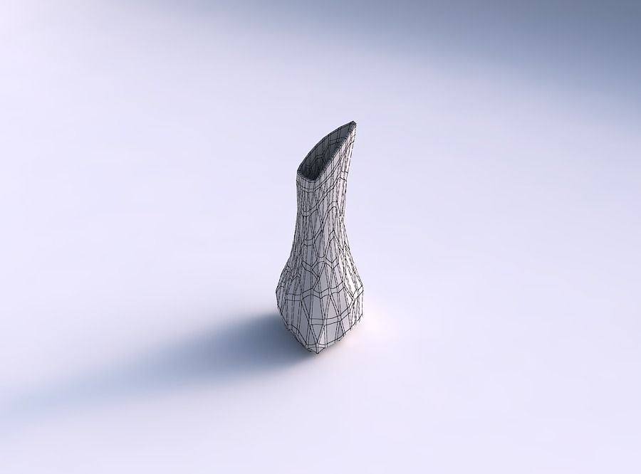 Vase puffy tappered triangle with low-polygon 3D print model_5