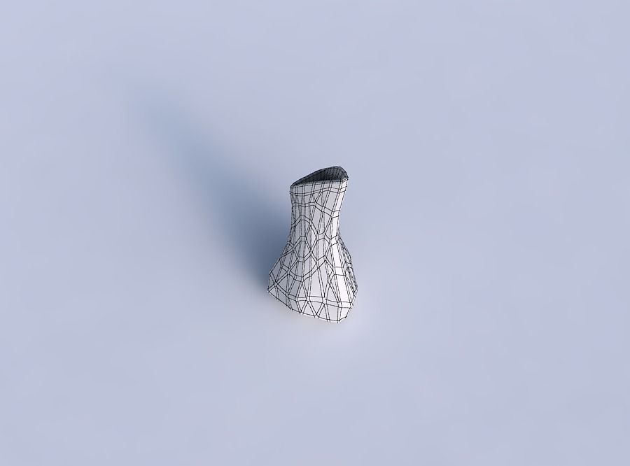 Vase puffy tappered triangle with low-polygon 3D print model_6