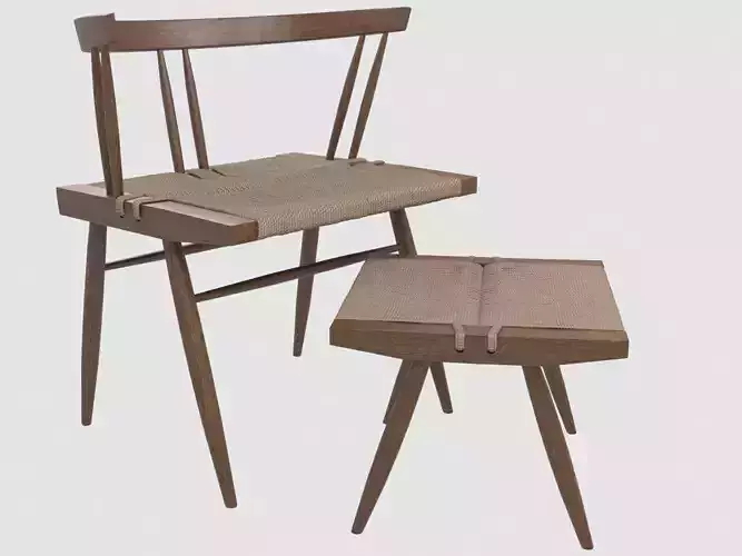 Seagrass chair George NAKASHIMA max fbx obj