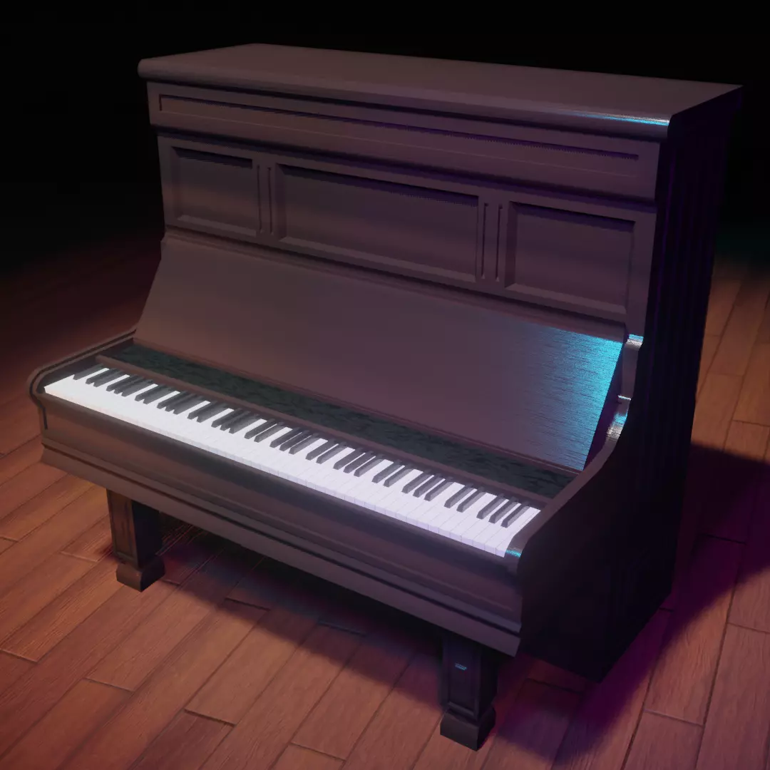 Vertical Piano Brandless Free low-poly 3D model
