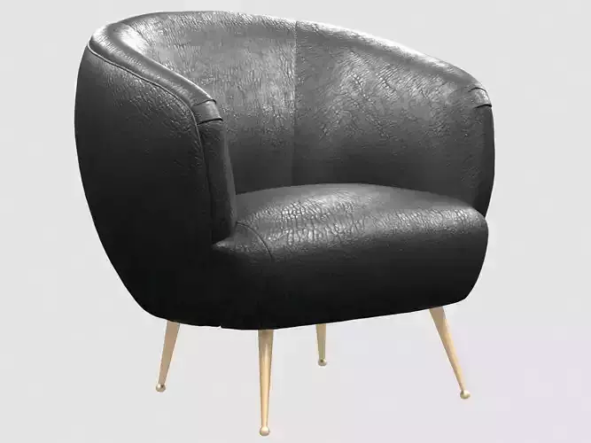 SOUFFLE CHAIR unruched by Kelly Wearstler max fbx obj Low-poly 3D model