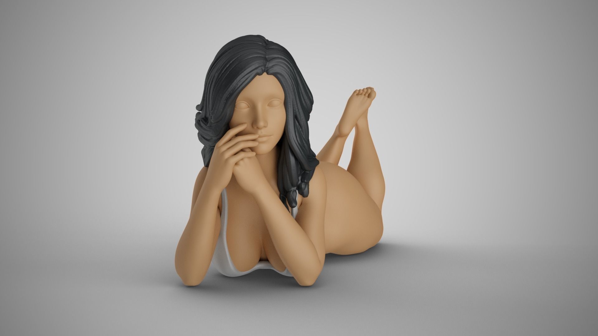 Woman Lie Face Down 2 3D print model_4
