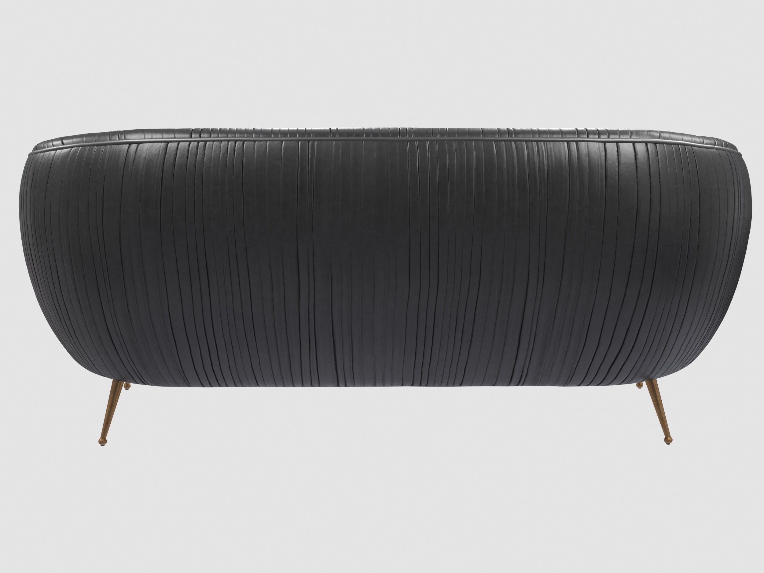 Souffle settee ruched leather onyx Kelly Wearstler  Low-poly 3D model_5
