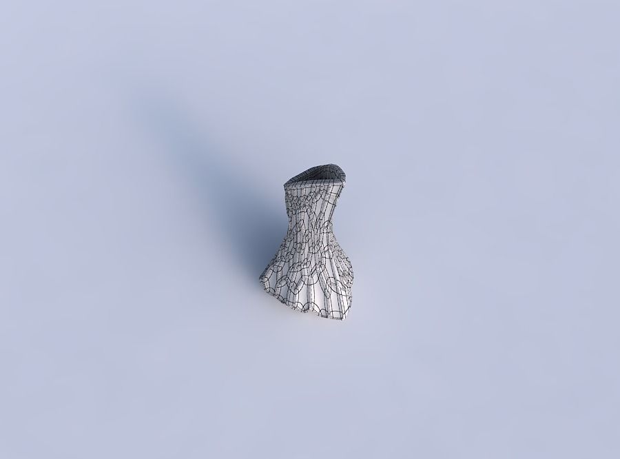 Vase puffy tappered triangle with organic dents 3D print model_6