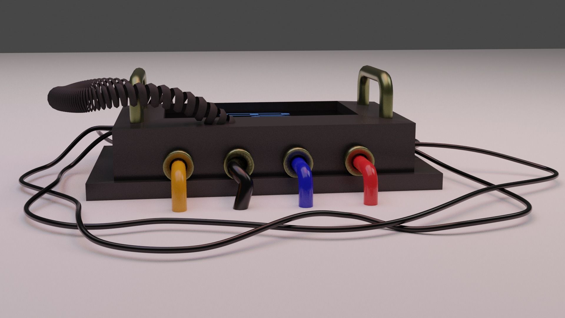 The bomb clock with wires 3D model_2
