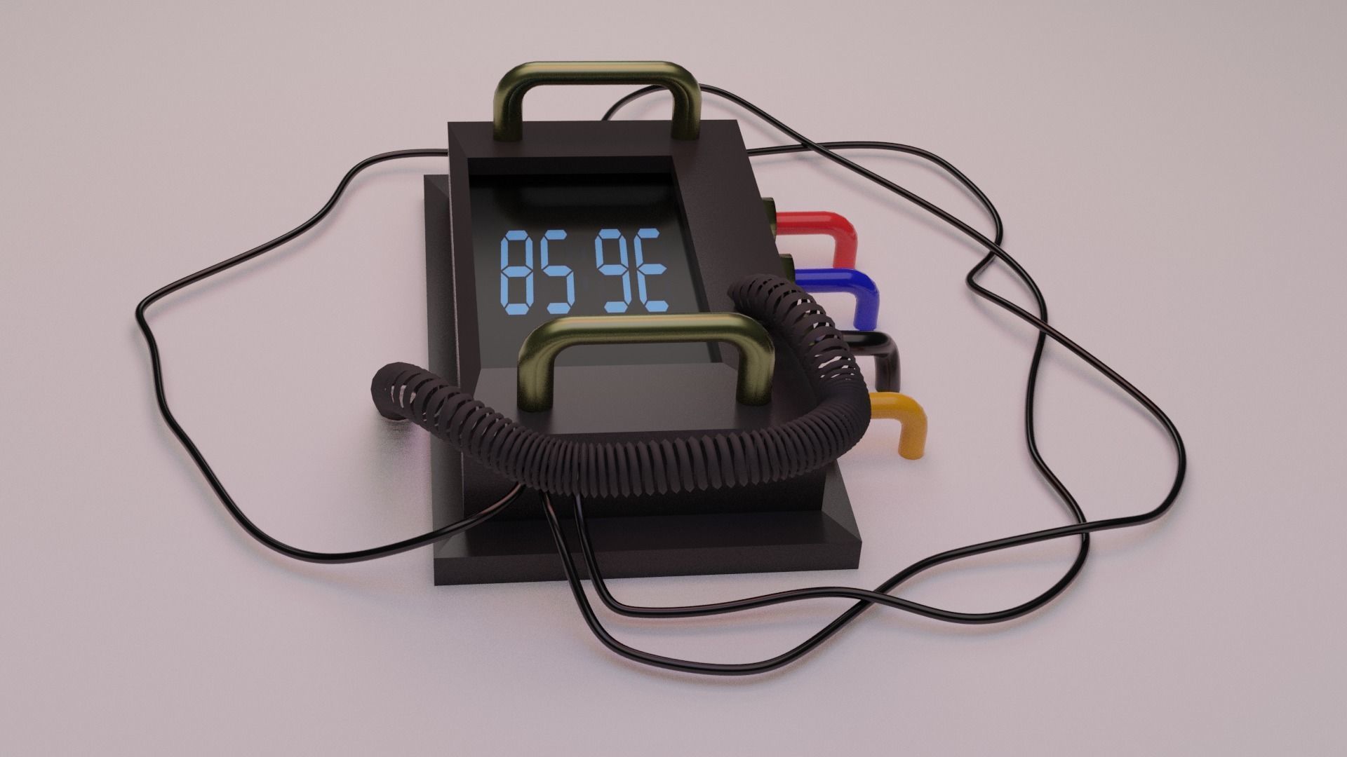 The bomb clock with wires 3D model_1