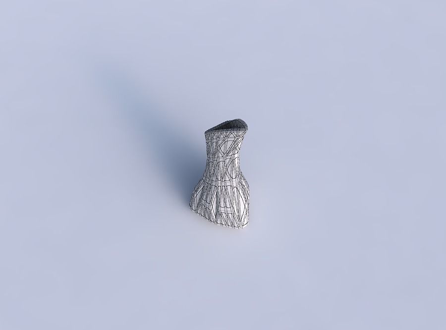 Vase puffy tappered triangle with random triangle plates 3D print model_6