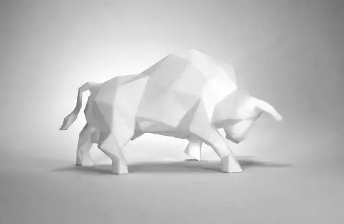 Low Poly Bull Sculpture 3D print model