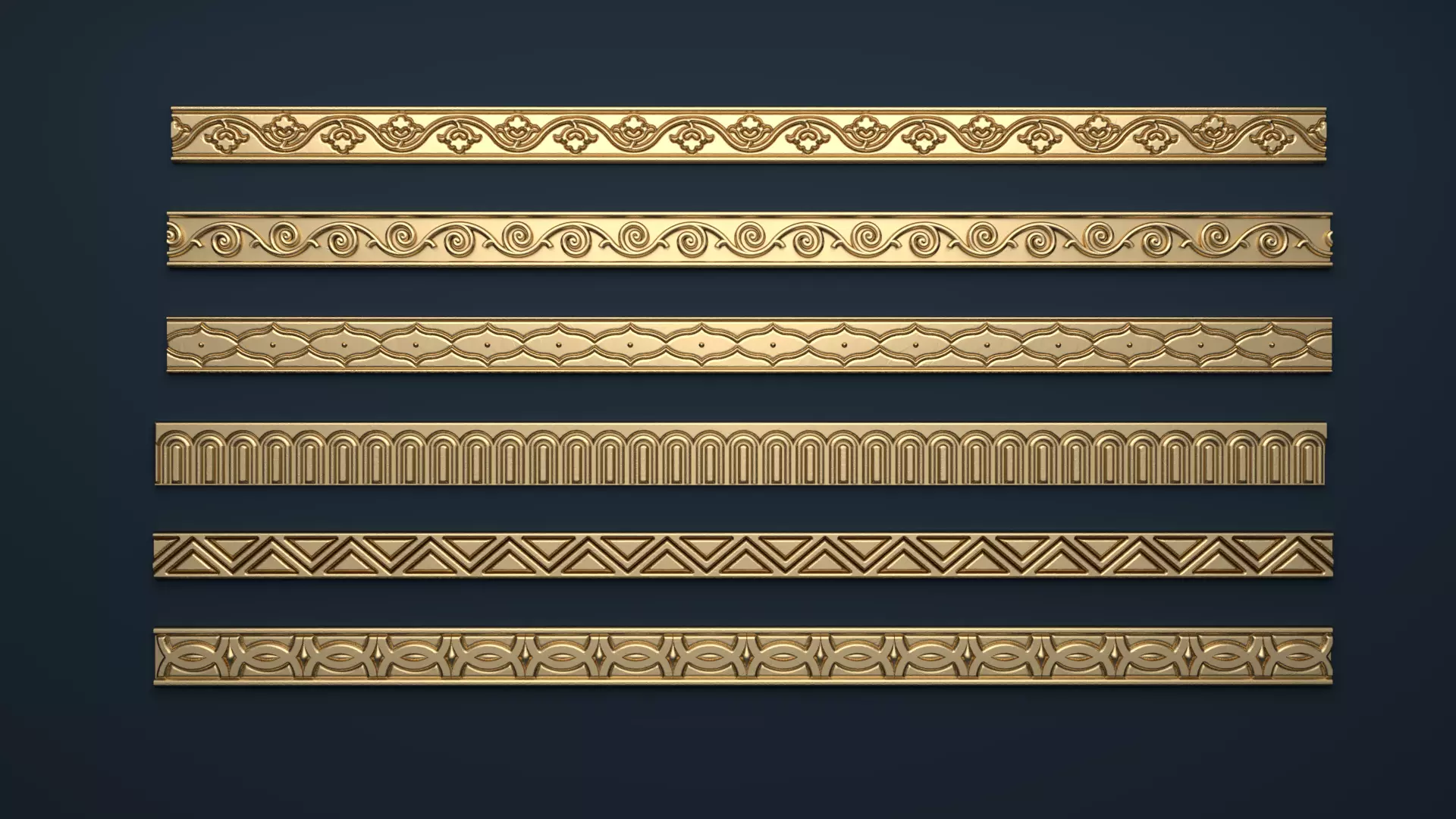 6 Decorative Onlays Collection 3D model 3D model_0