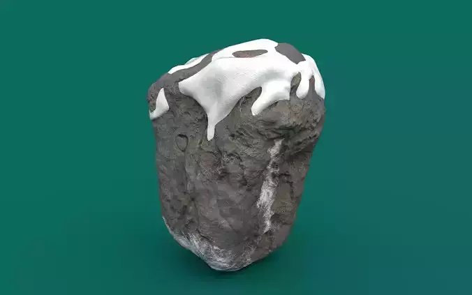 Snowy Rock  1 PBR Low-poly 3D model