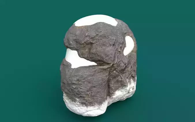 Snowy Rock 4 PBR Low-poly 3D model